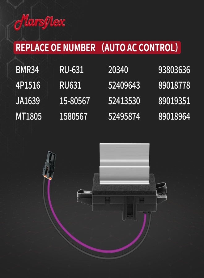 Marsflex مقاومة محرك مروحة Marsflex 4P1516 موديلات 2003-2006 لسيارات شيفروليه تاهو، سيلفرادو، تريل بليزر، وجي إم سي يوكون، وإنفوي، وكاديلاك إسكاليد. مقاومة مروحة 15-80567 لنظام التحكم في مكيف الهواء. - Image 3